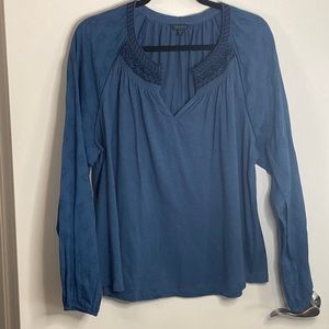 Like new denim blue peasant top by Lucky Brand size XL